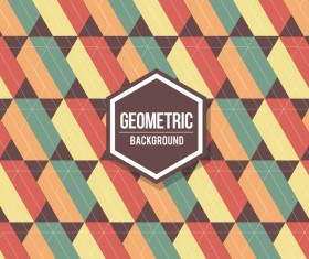 Geometric pattern with retro background vector 03