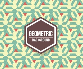 Geometric pattern with retro background vector 04