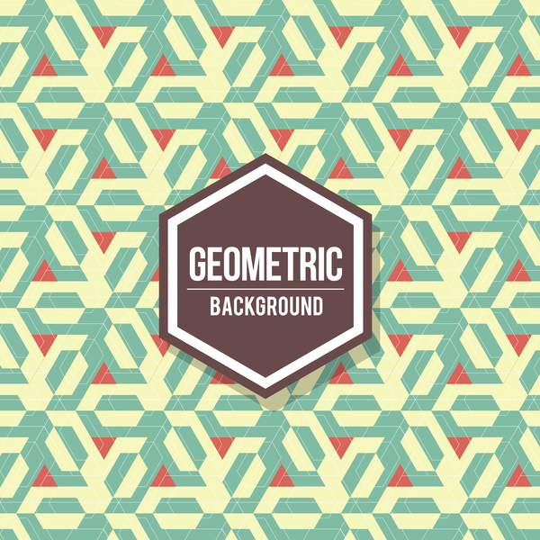 Geometric pattern with retro background vector 04
