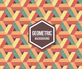 Geometric pattern with retro background vector 05