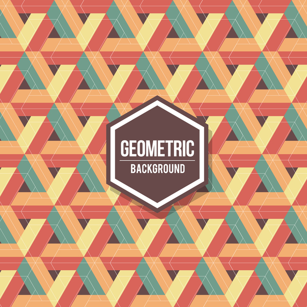 Geometric pattern with retro background vector 05