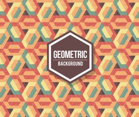 Geometric pattern with retro background vector 06