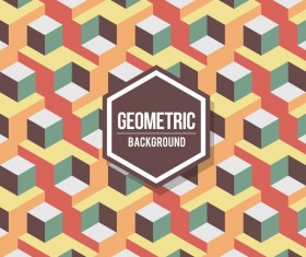 Geometric pattern with retro background vector 07