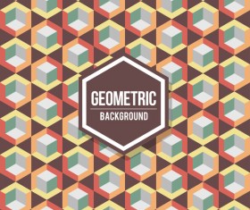Geometric pattern with retro background vector 09