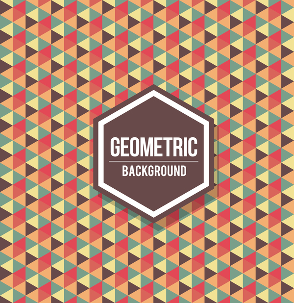 Geometric pattern with retro background vector 10