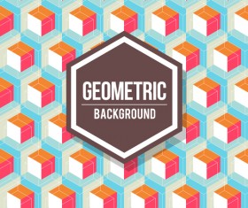 Geometric pattern with retro background vector 11