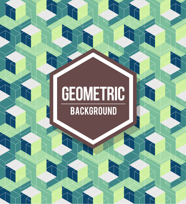 Geometric pattern with retro background vector 12