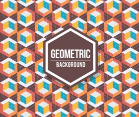 Geometric pattern with retro background vector 13