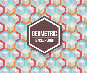 Geometric pattern with retro background vector 14