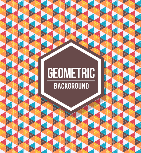 Geometric pattern with retro background vector 15