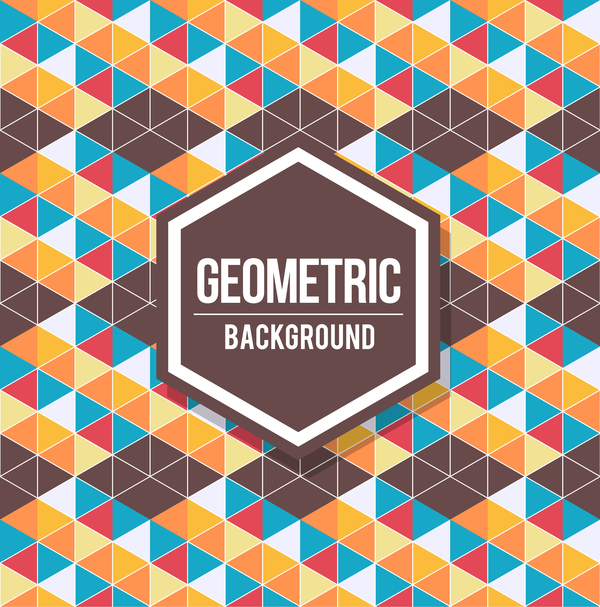 Geometric pattern with retro background vector 16