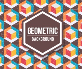 Geometric pattern with retro background vector 17
