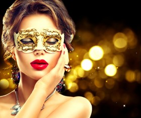 Girl int and mask Stock Photo 07