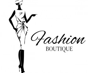 Girl with fashion boutique illustration vector 01