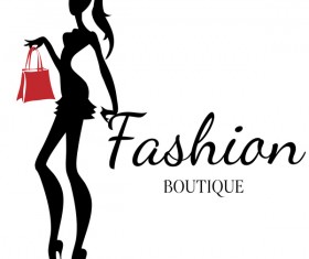 Girl with fashion boutique illustration vector 02