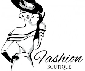 Girl with fashion boutique illustration vector 07