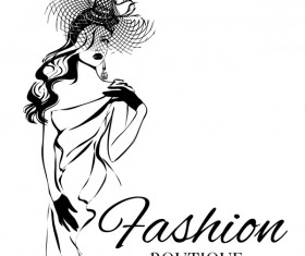 Girl with fashion boutique illustration vector 08