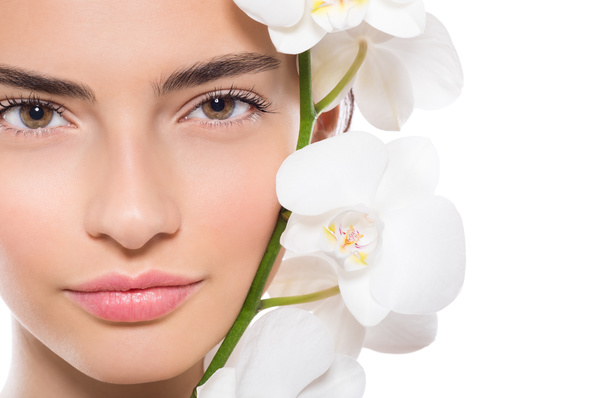 Girl's face with white lotus HD picture