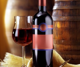 Glasses of wine and delicious grapes Stock Photo 05