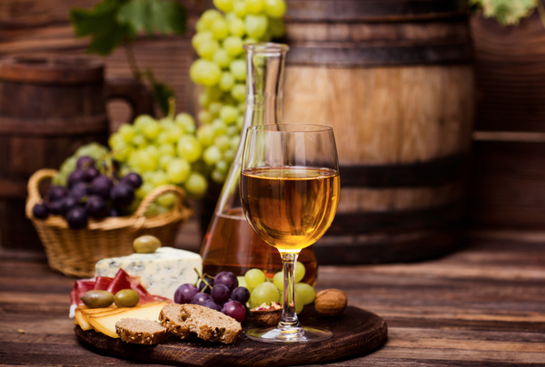 Glasses of wine and delicious grapes Stock Photo 10