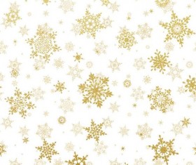 Gold snowflakes seamless pattern with white backgrounds vector 01