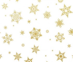 Gold snowflakes seamless pattern with white backgrounds vector 02