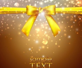 Golden bow with shiny background vectors