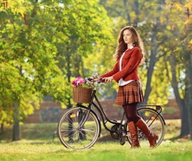 Grass on the bike beauty Stock Photo