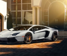 Gray Lamborghini car Stock Photo