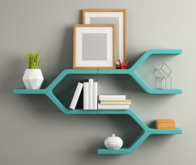Gray wall decoration frame Stock Photo