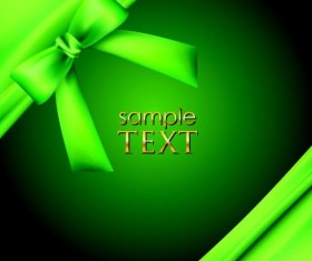 Green background with green bow vector material 01