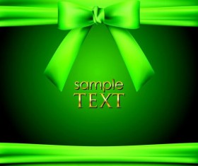 Green background with green bow vector material 02