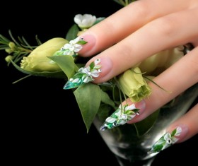 Green carved nail Stock Photo