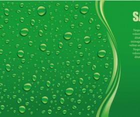 Green drops panorama text background vectors