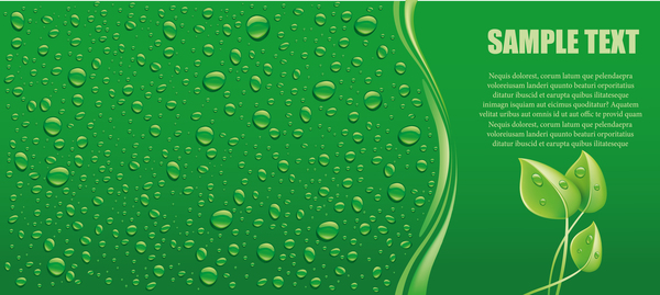 Green drops panorama text background vectors