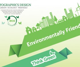 Green ecology friendly infographic design vector 01