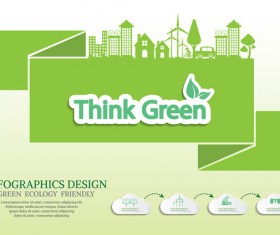 Green ecology friendly infographic design vector 02