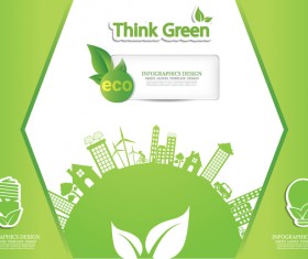 Green ecology friendly infographic design vector 09