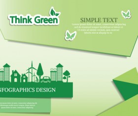 Green ecology friendly infographic design vector 11