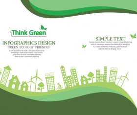 Green ecology friendly infographic design vector 12