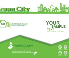 Green ecology friendly infographic design vector 13