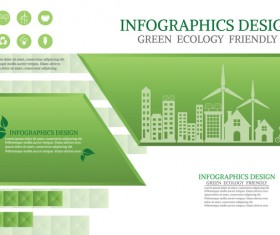 Green ecology friendly infographic design vector 15