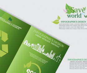 Green ecology friendly infographic design vector 16