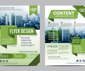 Green styles book and brochure cover vector 01