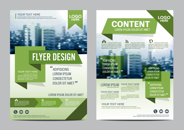 Green styles book and brochure cover vector 01