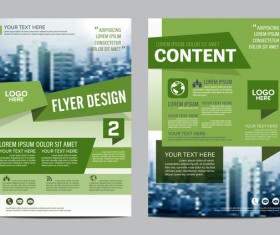 Green styles book and brochure cover vector 02