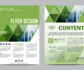 Green styles book and brochure cover vector 03