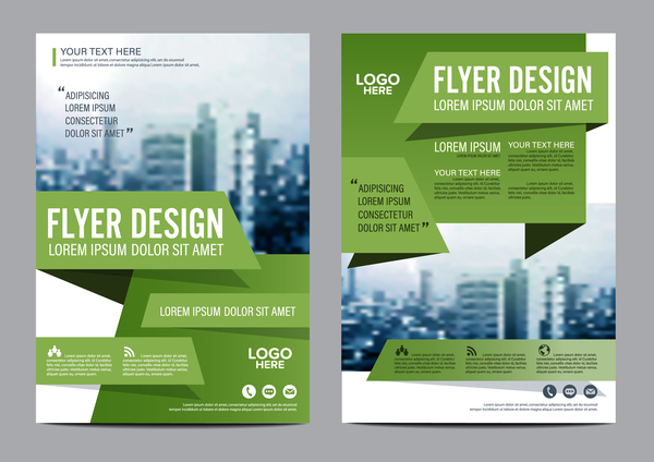 Green styles book and brochure cover vector 06