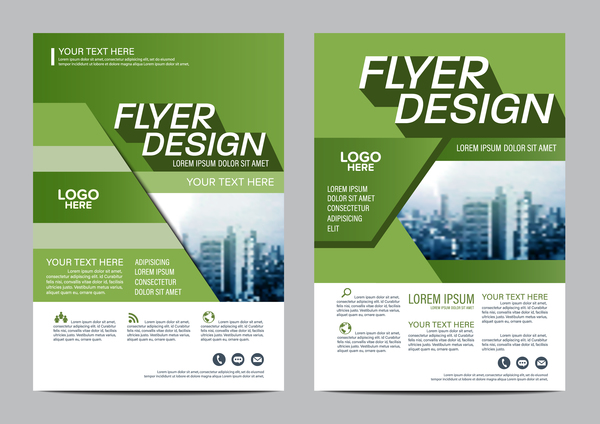 Green styles book and brochure cover vector 07
