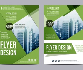 Green styles book and brochure cover vector 08
